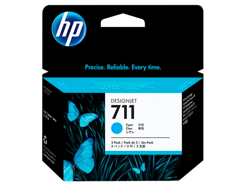 TINTEIRO HP DESIGNJET T120/T520 CIAN N 711 PACK 3/1000 PAGINAS