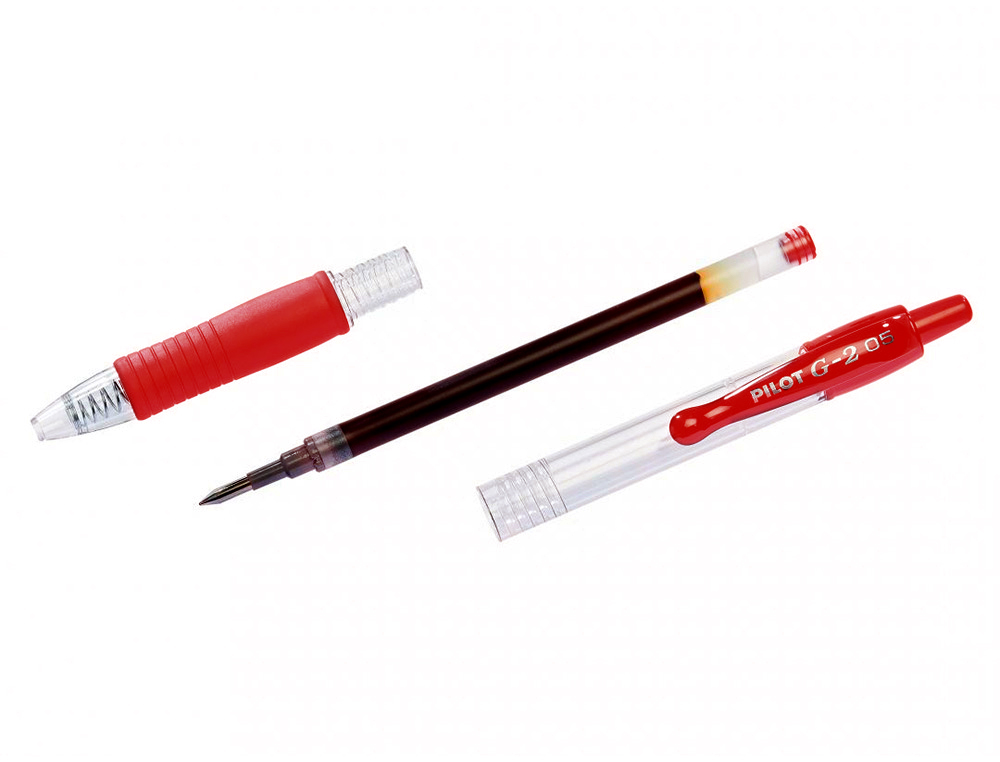 ESFEROGRAFICA PILOT G-2 VERMELHO TINTA GEL RETRATIL APOIO EM BORRACHA EM BLISTER