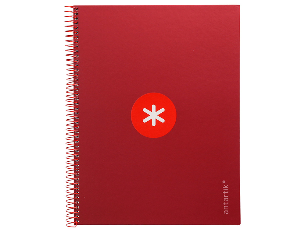 CADERNO ESPIRAL A4 MICRO ANTARTIK CAPA FORRADA 80F 90 GR QUADRICULA 5MM 1 BANDA 4 FUROS COR FRAMBOESA