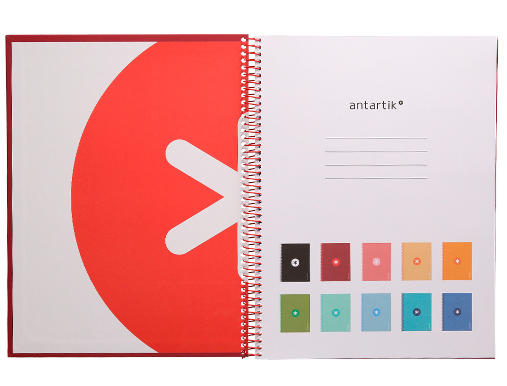 CADERNO ESPIRAL A4 MICRO ANTARTIK CAPA FORRADA 80F 90 GR QUADRICULA 5MM 1 BANDA 4 FUROS COR FRAMBOESA