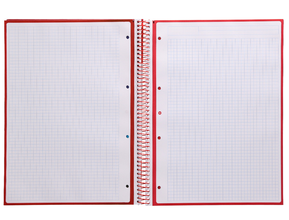 CADERNO ESPIRAL A4 MICRO ANTARTIK CAPA FORRADA 80F 90 GR QUADRICULA 5MM 1 BANDA 4 FUROS COR FRAMBOESA