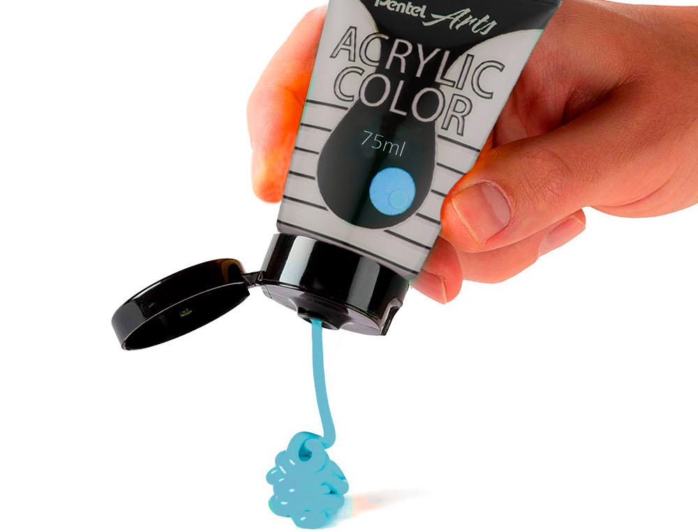 TINTA ACRILICA PENTEL EM TUBO DE 75 ML COR ESPECIAL PEROLA IRIDESCENTE AZUL