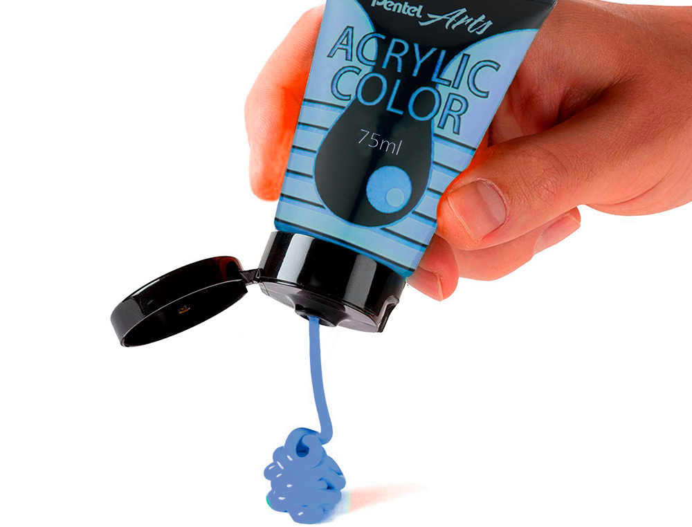 TINTA ACRILICA PENTEL EM TUBO DE 75 ML COR ESPECIAL AZUL METALICO