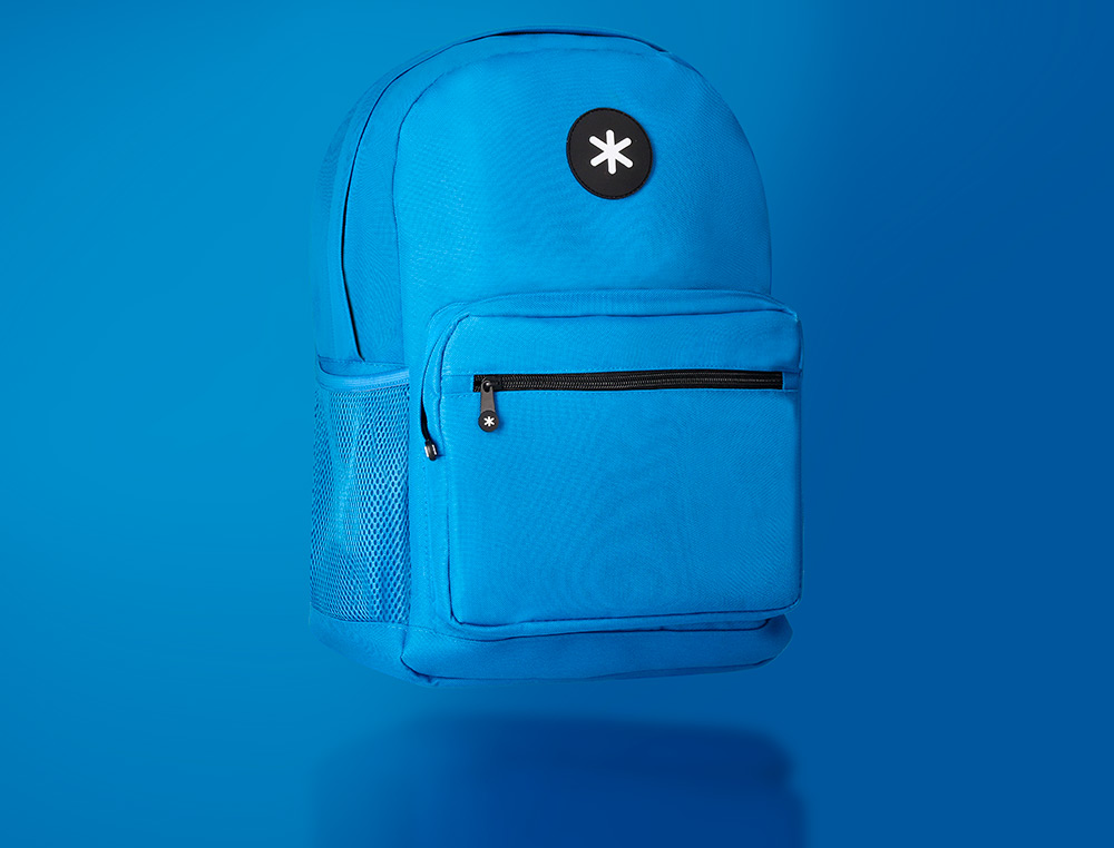 MOCHILA ANTARTIK COM ASA E BOLSO FRONTAL COM FECHO COR AZUL 320X140X430 MM