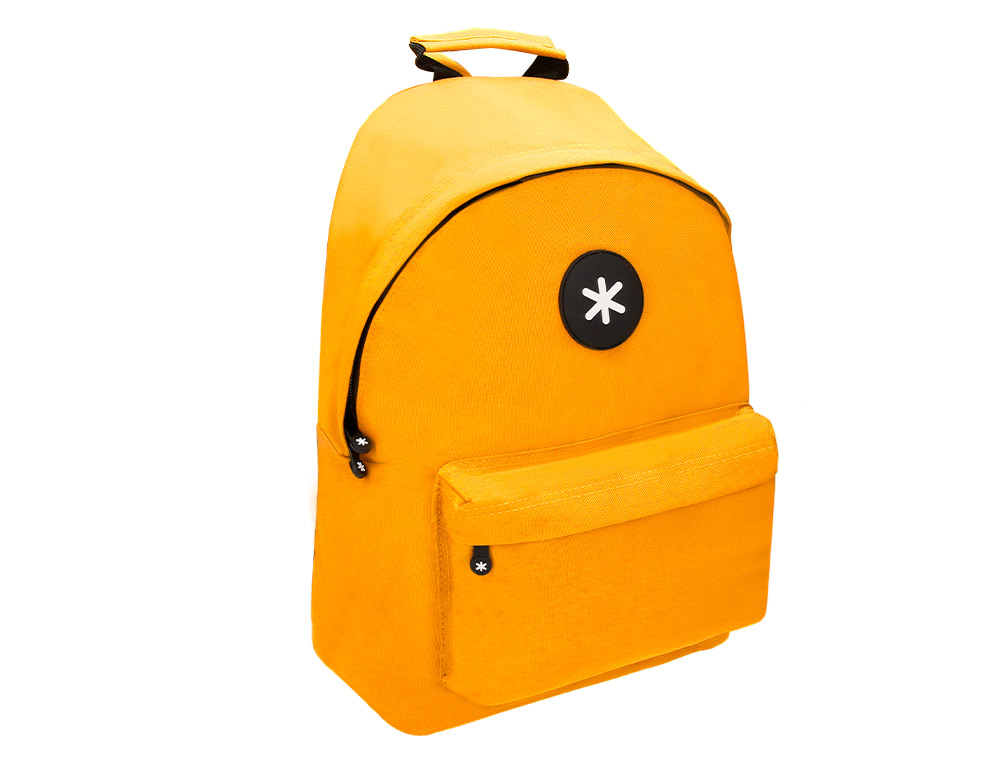 MOCHILA ANTARTIK COM ASA E BOLSO COM FECHO COR MOSTARDA 310X160X410 MM