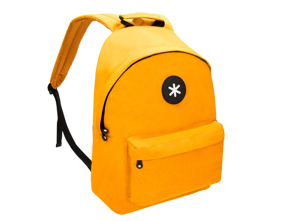 MOCHILA ANTARTIK COM ASA E BOLSO COM FECHO COR MOSTARDA 310X160X410 MM