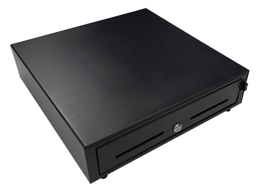 GAVETA DE DINHEIRO SEYPOS ELETRICO METALICO COMPARTIMENTOS 8 MOEDAS 5 NOTAS RANHURA FRONTAL FECHADURA COM CHAVE COM BOTA