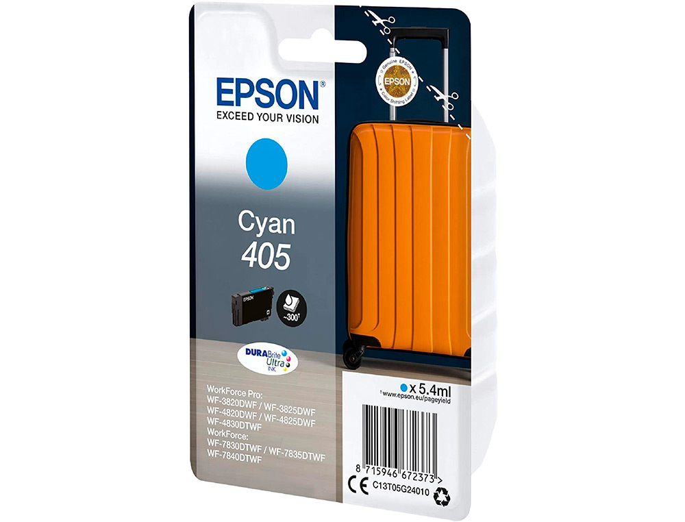 TINTEIRO EPSON 405 WF-3820DWF / WF-4820DWF / WF-7830DTWF / WF-7840DTWF CIAN