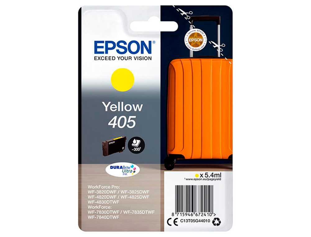 TINTEIRO EPSON 405 WF-3820DWF / WF-4820DWF / WF-7830DTWF / WF-7840DTWF AMARELO
