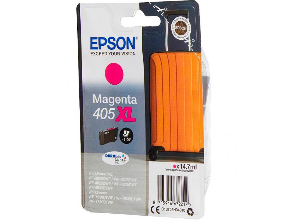 TINTEIRO EPSON 405 XL WF-3820DWF / WF-4820DWF / WF-7830DTWF / WF-7840DTWF ALTA CAPACIDADE MAGENTA