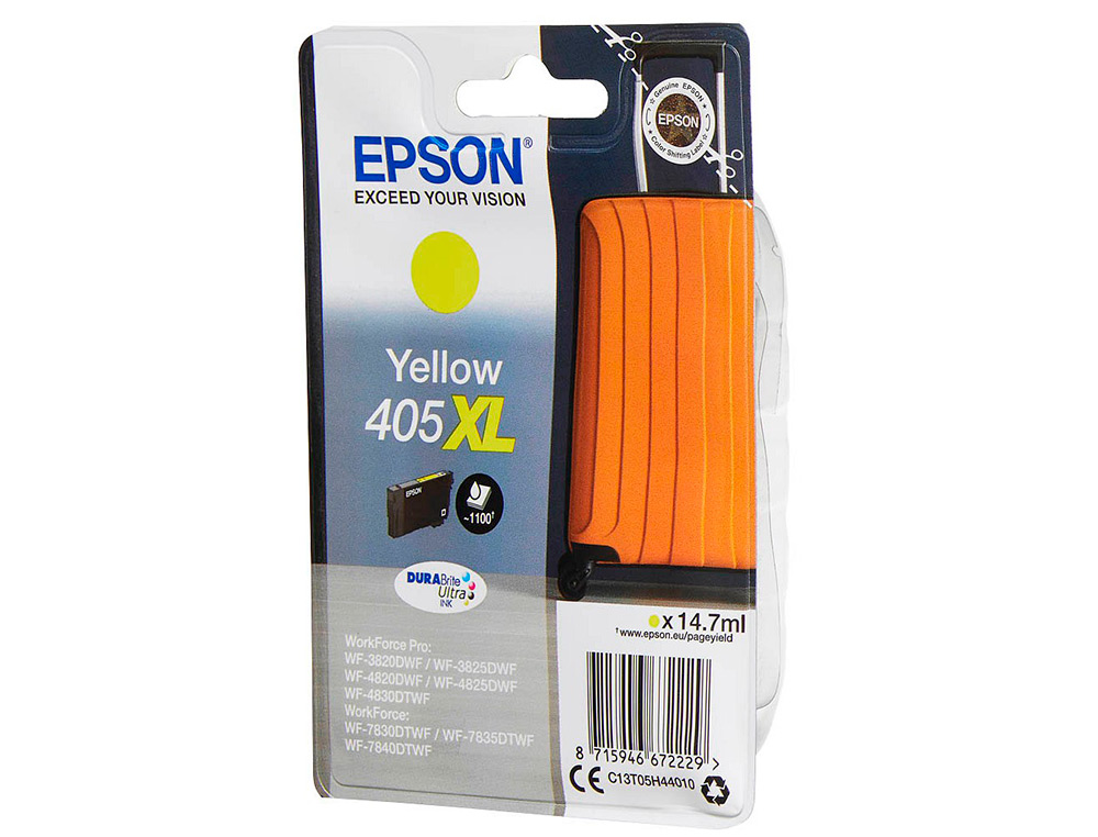 TINTEIRO EPSON 405 XL WF-3820DWF / WF-4820DWF / WF-7830DTWF / WF-7840DTWF ALTA CAPACIDADE AMARELO