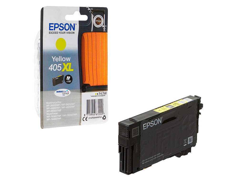TINTEIRO EPSON 405 XL WF-3820DWF / WF-4820DWF / WF-7830DTWF / WF-7840DTWF ALTA CAPACIDADE AMARELO