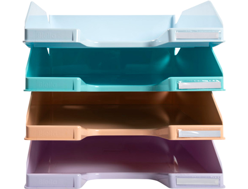 TABULEIRO DE SECRETARIA EXACOMPTA AQUAREL SET DE 4 BANDEJAS COMBO MIDI CORES PASTEL 346X225X243 MM