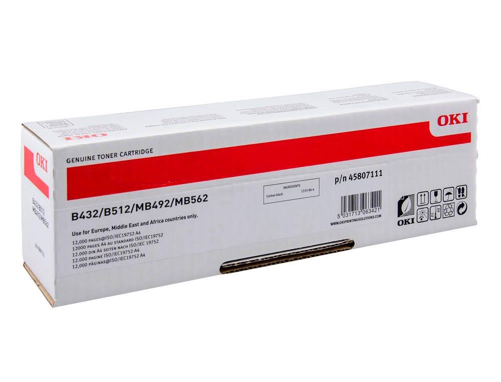 TONER OKI N45807111 PRETO 12000 PAGINAS