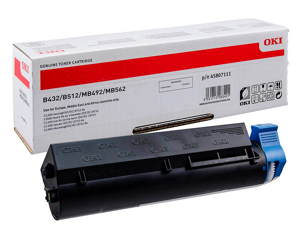 TONER OKI N45807111 PRETO 12000 PAGINAS