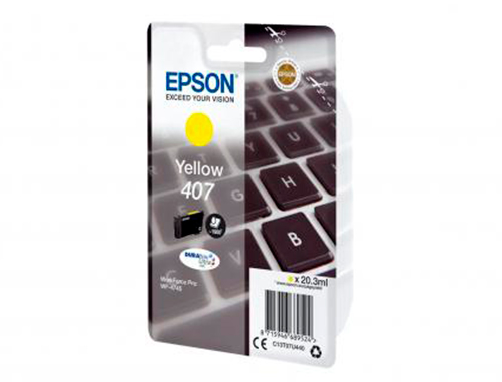 TINTEIRO EPSON 407L CLAVIER WF-4745 SERIES AMARELO 1900 PAGINAS