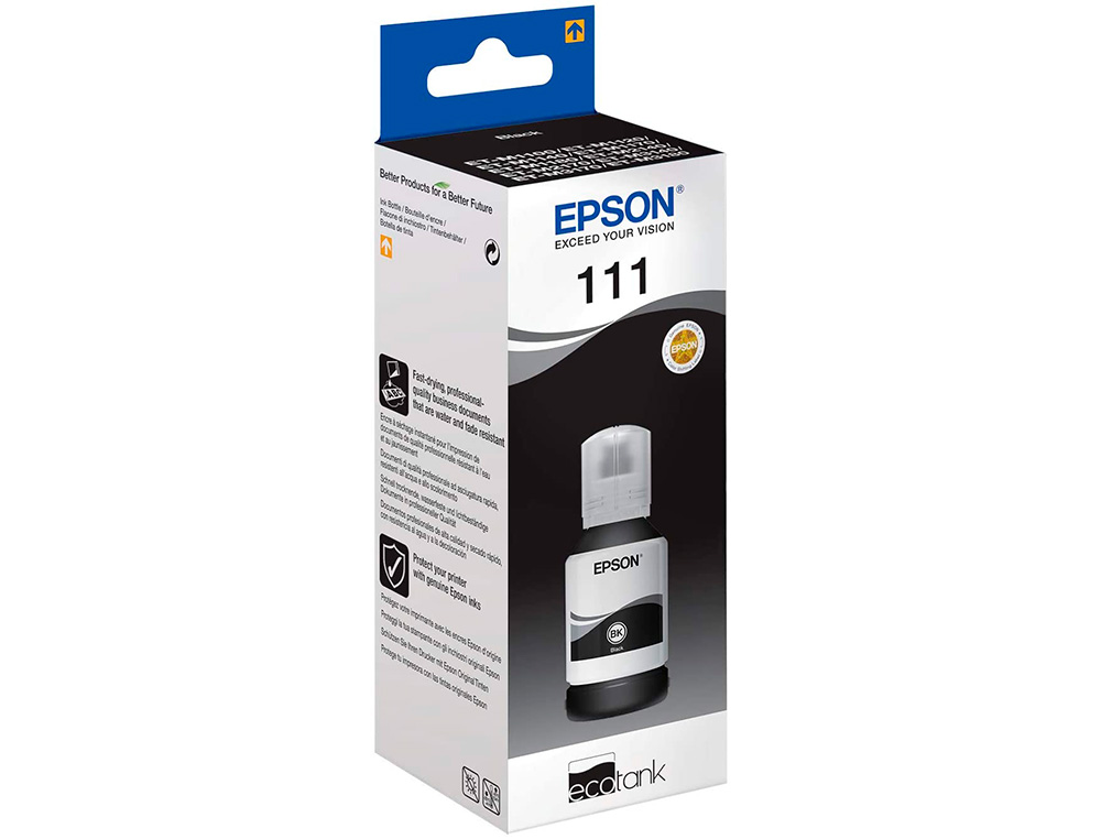 TINTEIRO EPSON ECOTANK C13T03M140 BK 5K 12 0ML ET-M1100 / M1140 / M1170 / M1180 / M2120M PRETO 6000