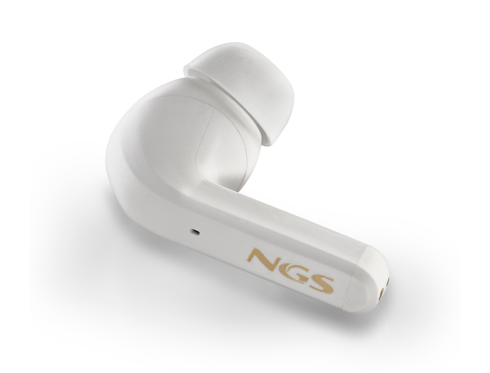 AURICULAR NGS ARTICA TROPHY SEM FIOS ALCANCE 10 M BASE DE CARGA CONTROLO TATIL AUTONOMIA 20 HORAS USB-C COR BRANCO