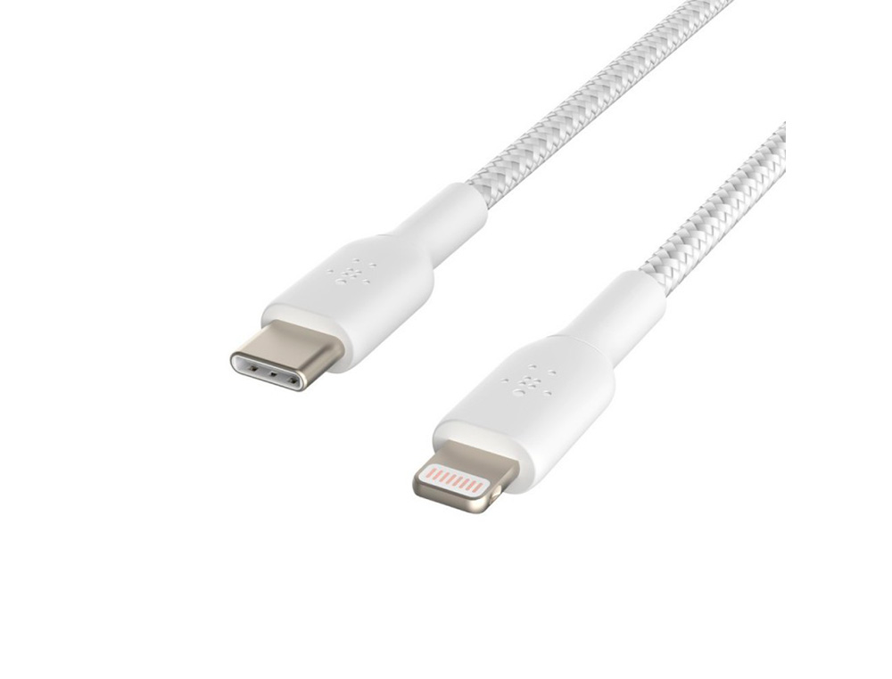 CABO TRANCADO BELKIN CAA004BT1MWH USB-C A LIGHTNING BOOST CHARGE COMPRIMENTO 1 M COR BRANCO