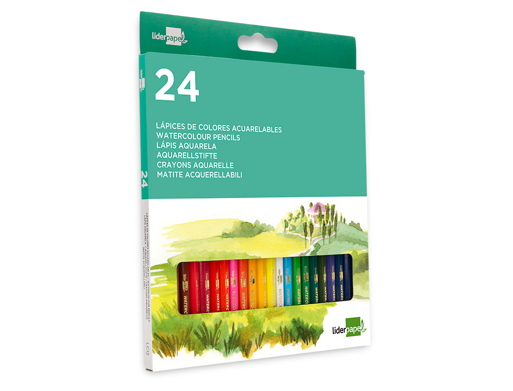 LAPIS DE COR LIDERPAPEL AGUARELAVEIS CAIXA DE 24 CORES