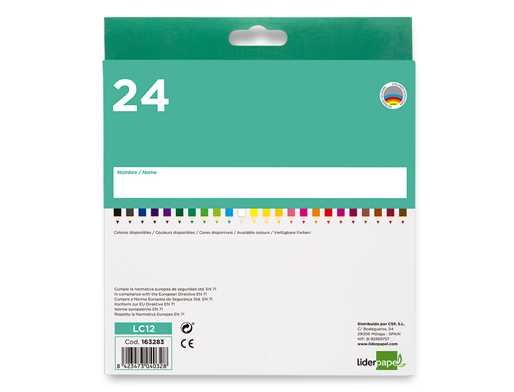 LAPIS DE COR LIDERPAPEL AGUARELAVEIS CAIXA DE 24 CORES