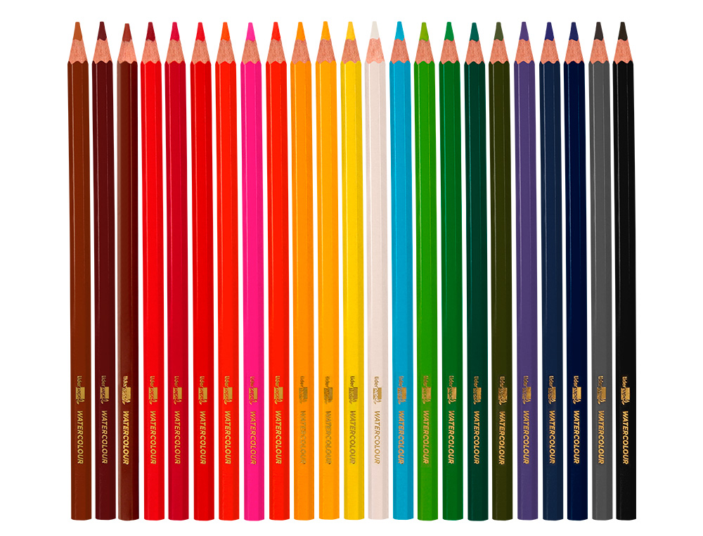LAPIS DE COR LIDERPAPEL AGUARELAVEIS CAIXA DE 24 CORES