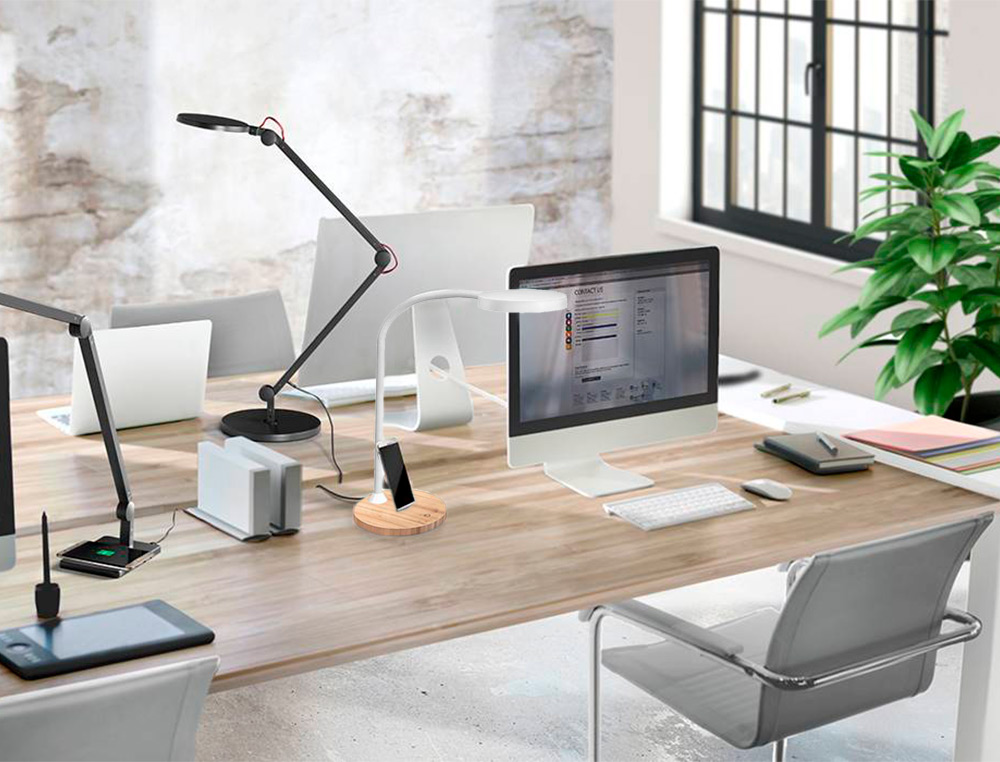 CANDEEIRO DE ESCRITORIO CEP SILVA FLEX BASE BAMBU 160X160X600 MM