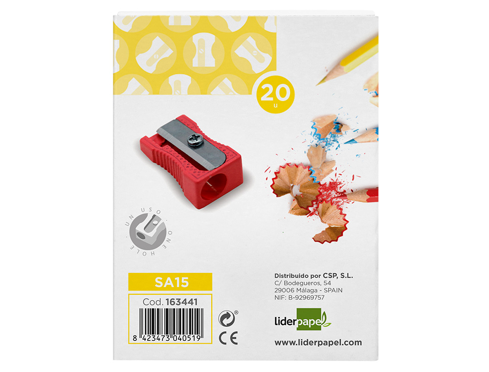 APARA LAPIS LIDERPAPEL METALICO 1 USO COR VERMELHO