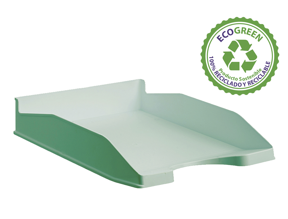 BANDEJA DE SECRETARIA ARCHIVO 2000 ECOGREEN PLASTICO 100% RECICLADO E RECICLAVEL EMPILHAVEL DIN A4 COR VERDE PASTEL