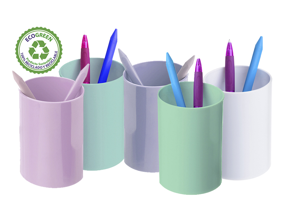 PORTA LAPIS ARCHIVO 2000 ECOGREEN PLASTICO 100% RECICLADO E RECICLAVEL COR BRANCO PASTEL