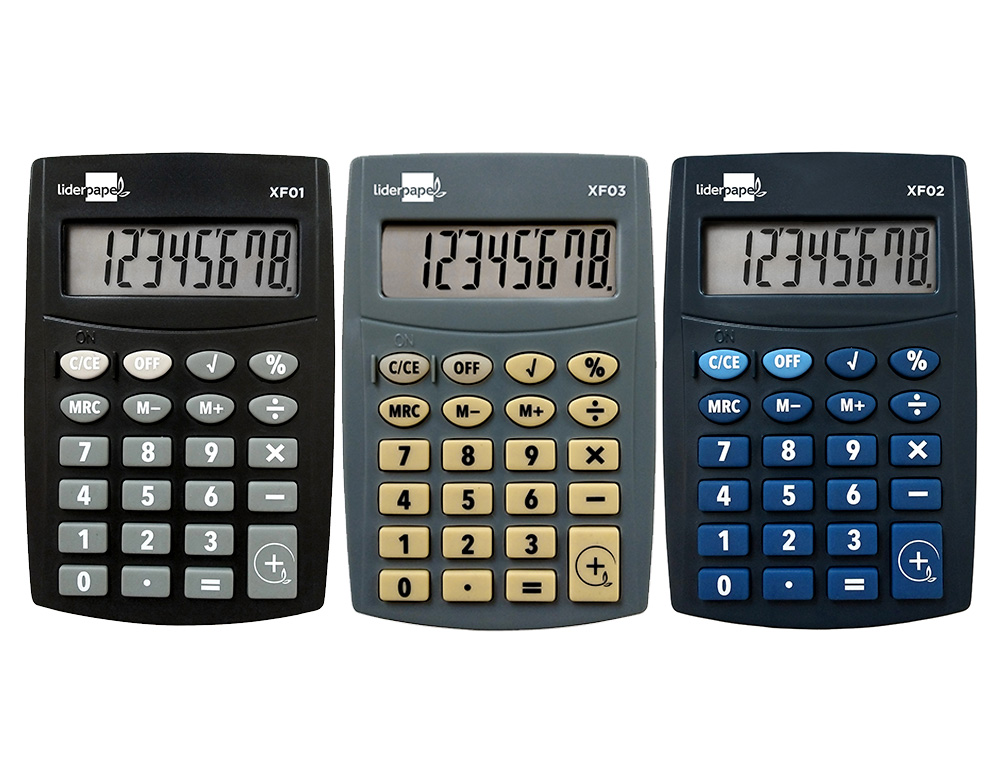 CALCULADORA LIDERPAPEL DE BOLSO XF04 8 DIGITOS PILHAS 99X64X9 MM EXPOSITOR DE 16 UNIDADES CORES SORTIDAS