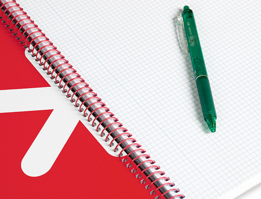 CADERNO ESPIRAL LIDERPAPEL DIN A4 ANTARTIK CAPA DURA 80 F 100 GR QUADRICULA 5MM COM MARGEM COR FRAMBOESA