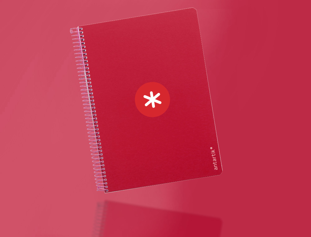 CADERNO ESPIRAL LIDERPAPEL DIN A4 ANTARTIK CAPA DURA 80 F 100 GR QUADRICULA 5MM COM MARGEM COR FRAMBOESA