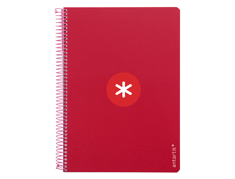 CADERNO ESPIRAL LIDERPAPEL DIN A4 ANTARTIK CAPA DURA 80 F 100 GR QUADRICULA 5MM COM MARGEM COR FRAMBOESA