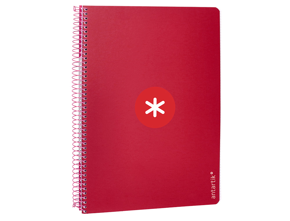 CADERNO ESPIRAL LIDERPAPEL DIN A4 ANTARTIK CAPA DURA 80 F 100 GR QUADRICULA 5MM COM MARGEM COR FRAMBOESA