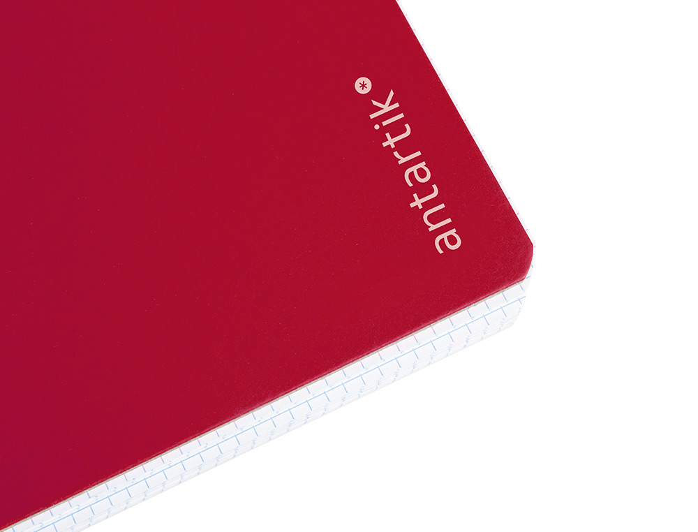 CADERNO ESPIRAL LIDERPAPEL DIN A4 ANTARTIK CAPA DURA 80 F 100 GR QUADRICULA 5MM COM MARGEM COR FRAMBOESA