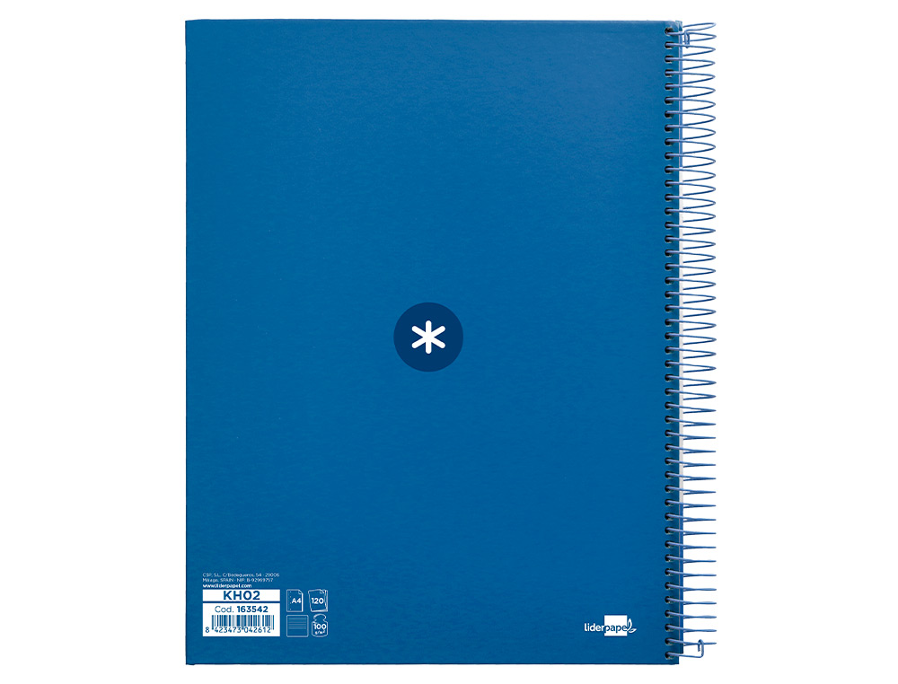 CADERNO ESPIRAL DIN A4 ANTARTIK CAPA FORRADA 120 F 100 GR PAUTADO 5 BANDAS COR AZUL ESCURO