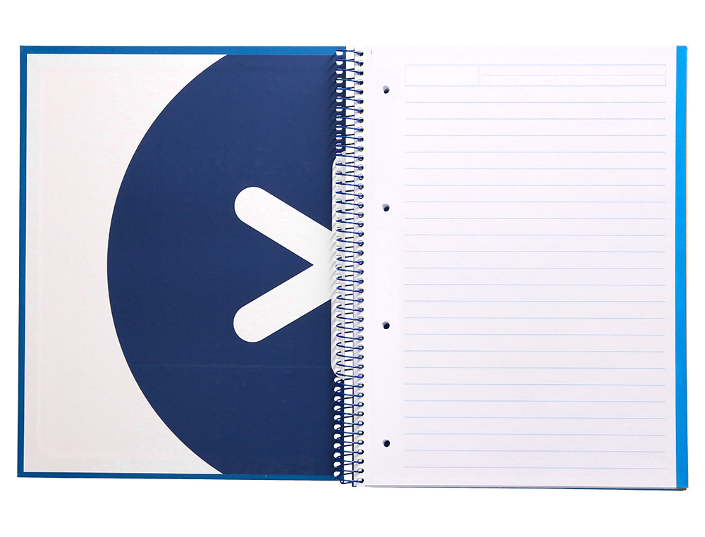 CADERNO ESPIRAL DIN A4 ANTARTIK CAPA FORRADA 120 F 100 GR PAUTADO 5 BANDAS COR AZUL ESCURO