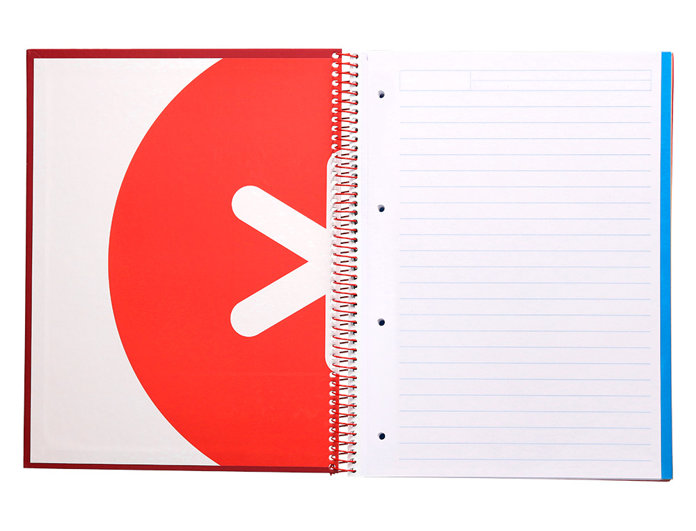 CADERNO ESPIRAL DIN A4 ANTARTIK CAPA FORRADA 120 F 100 GR PAUTADO 5 BANDAS COR FRAMBOESA