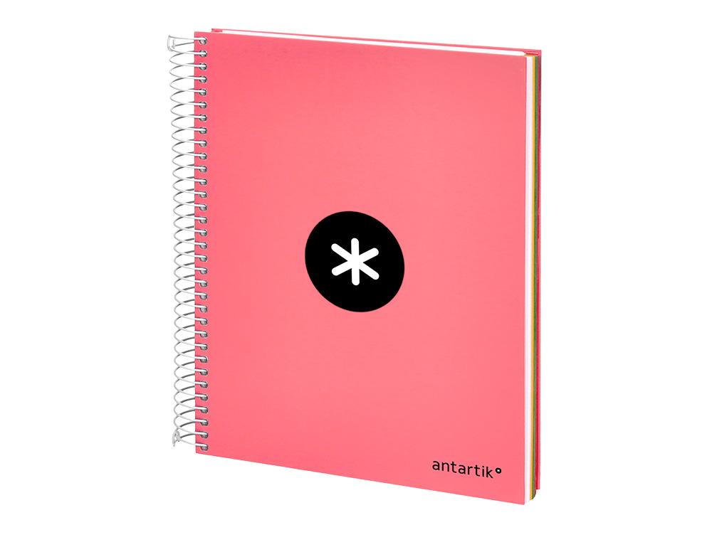 CADERNO ESPIRAL DIN A5 ANTARTIK CAPA FORRADA 120 F 100 GR QUADRICULA 5 MM 5 BANDAS COR CORAL