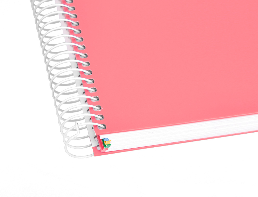 CADERNO ESPIRAL DIN A5 ANTARTIK CAPA FORRADA 120 F 100 GR QUADRICULA 5 MM 5 BANDAS COR CORAL