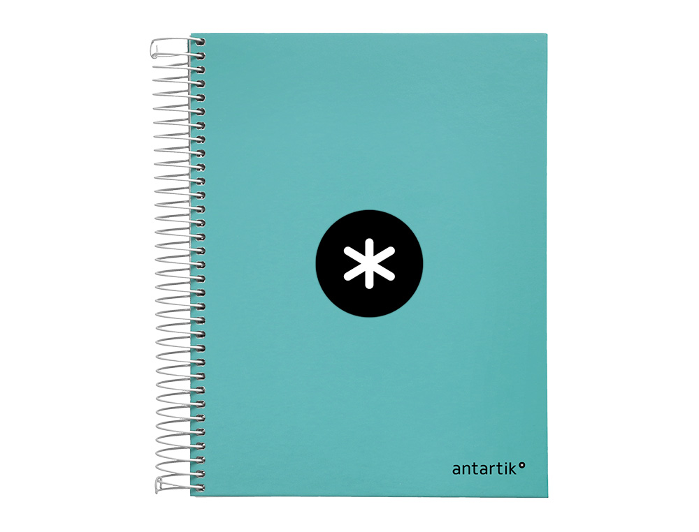 CADERNO ESPIRAL DIN A5 ANTARTIK CAPA FORRADA 120 F 100 GR PAUTADO 5 MM 5 BANDAS COR MENTA