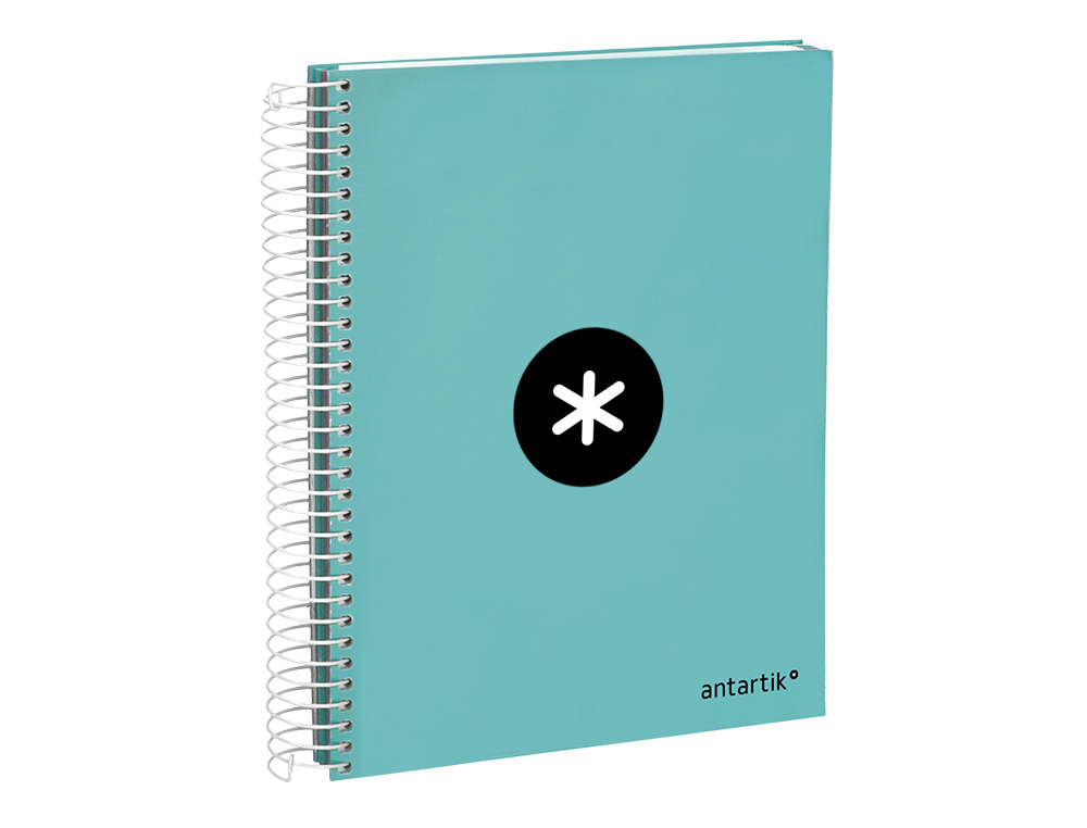 CADERNO ESPIRAL DIN A5 ANTARTIK CAPA FORRADA 120 F 100 GR PAUTADO 5 MM 5 BANDAS COR MENTA