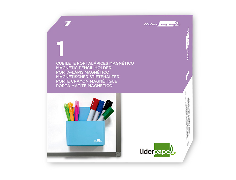 PORTA LAPIS LIDERPAPEL PLASTICO MAGNETICO COR AZUL 125X75X40 MM
