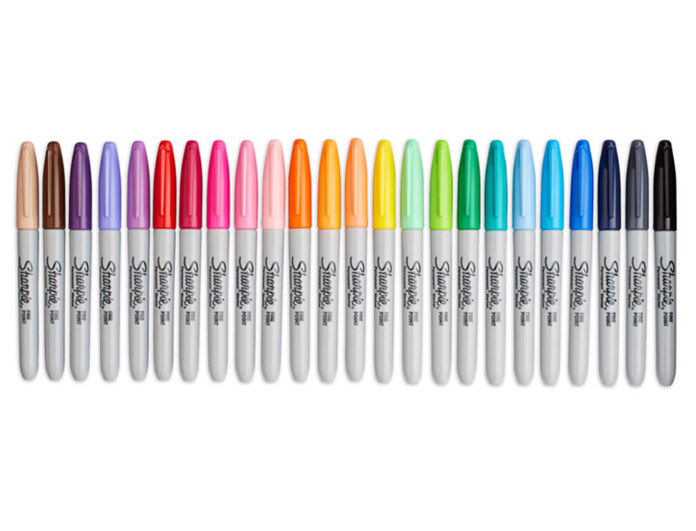 MARCADOR SHARPIE PERMANENTE FINO PONTA 1 MM BLISTER 24 UNIDADES CORES SORTIDAS