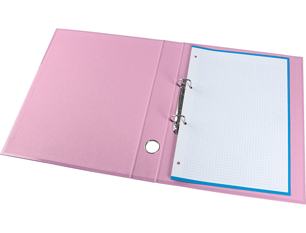 PASTA DE ARQUIVO LIDERPAPEL COLOR SYSTEM CARTAO FORRADO DIN A4 2 ANEIS 25 MM MISTOS COM OCULO E PORTA ETIQUETAS ROSA