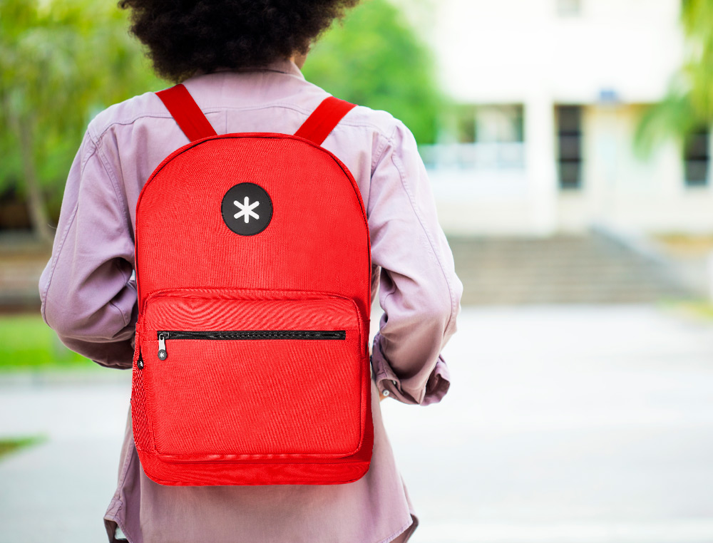 MOCHILA ANTARTIK COM ASA E BOLSO FRONTAL COM FECHO COR VERMELHO 320X140X430 MM