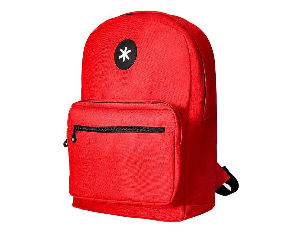 MOCHILA ANTARTIK COM ASA E BOLSO FRONTAL COM FECHO COR VERMELHO 320X140X430 MM