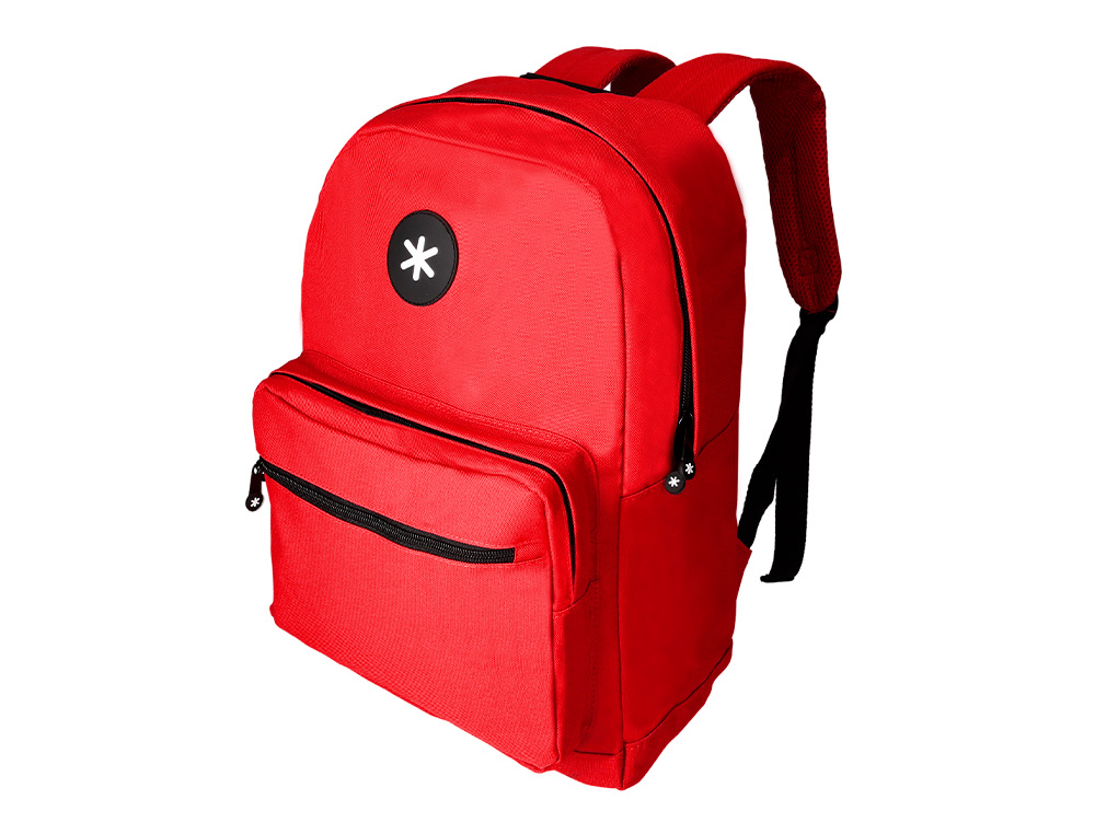MOCHILA ANTARTIK COM ASA E BOLSO FRONTAL COM FECHO COR VERMELHO 320X140X430 MM