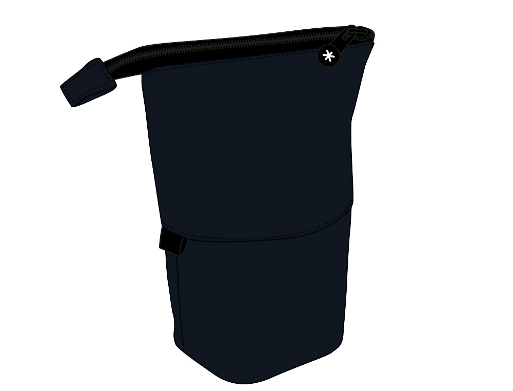 ESTOJO ESCOLAR ANTARTIK PORTA LAPIS COR PRETO 190X60X80 MM